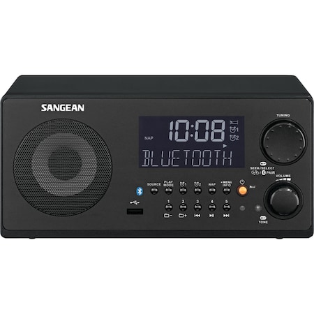 Sangean FM-RBDS/AM/USB Bluetooth Digital Tabletop Radio with Remote WR22BK